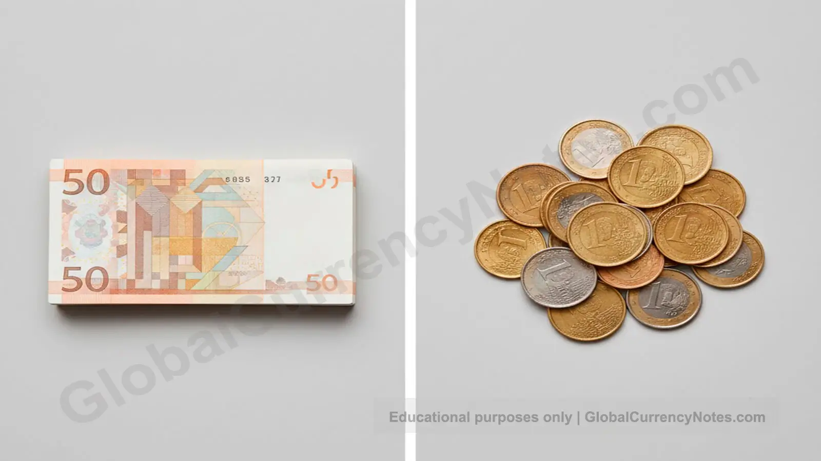 Banknotes vs coins comparison showing key practical differences in usage and characteristics