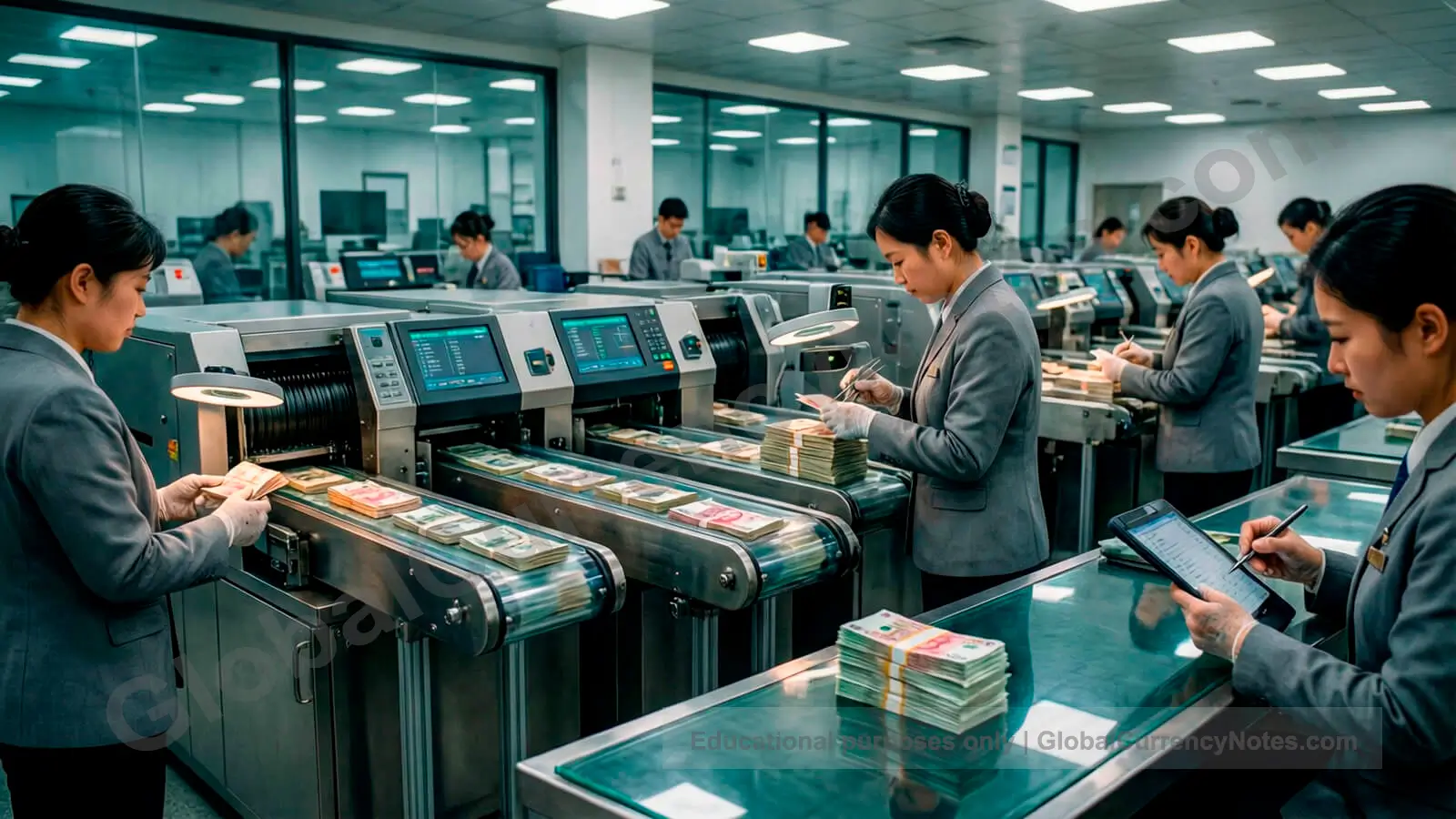 How long do banknotes last: central bank sorting facility evaluating note lifespan and fitness
