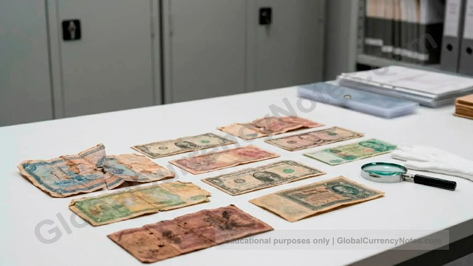 Damaged banknotes handled by central banks through collection and evaluation process