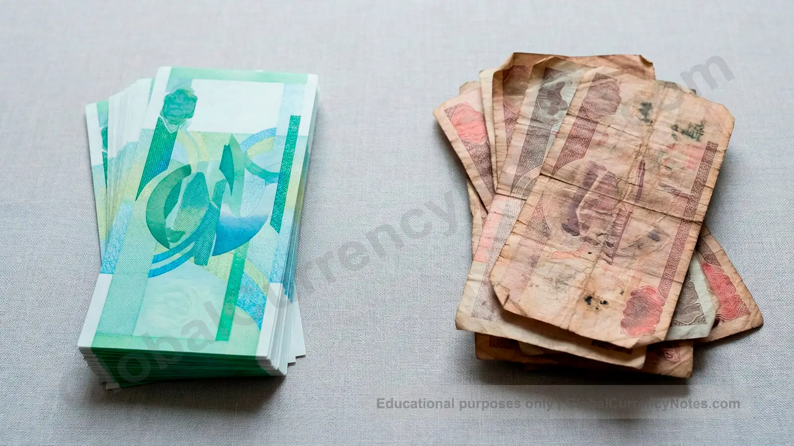 How long do banknotes last: comparison of new versus heavily worn currency after circulation