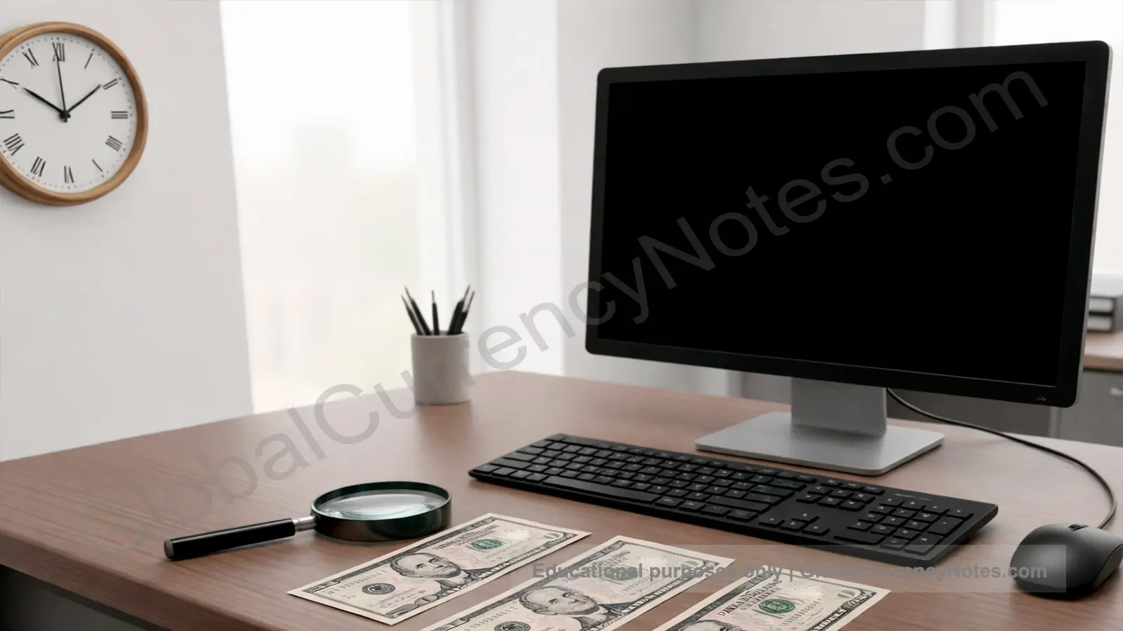 Banknote design process showing artistic sketches, security planning, and technical layout development