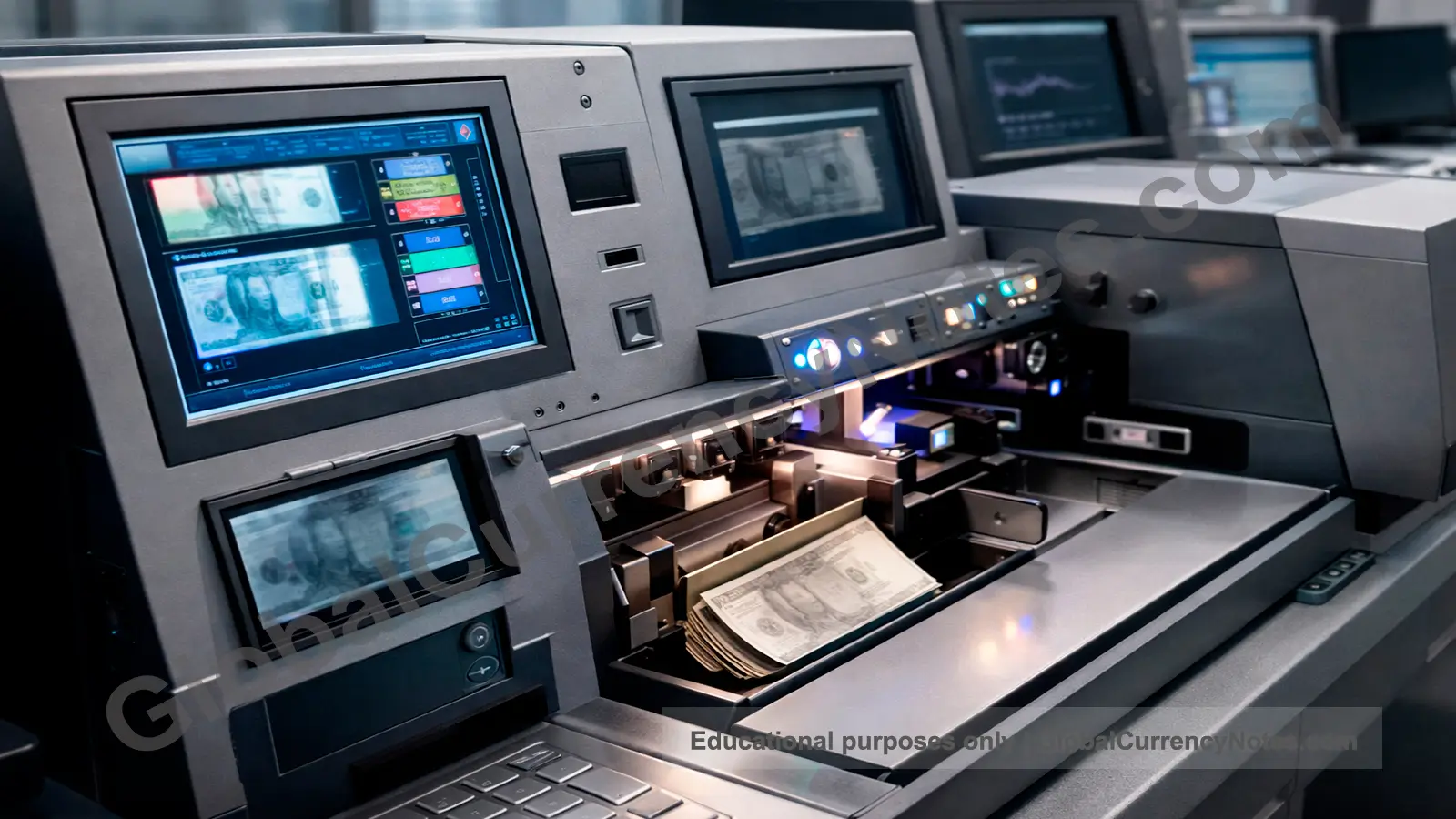 Professional banknote authentication machines with ultraviolet infrared and optical sensors for currency verification