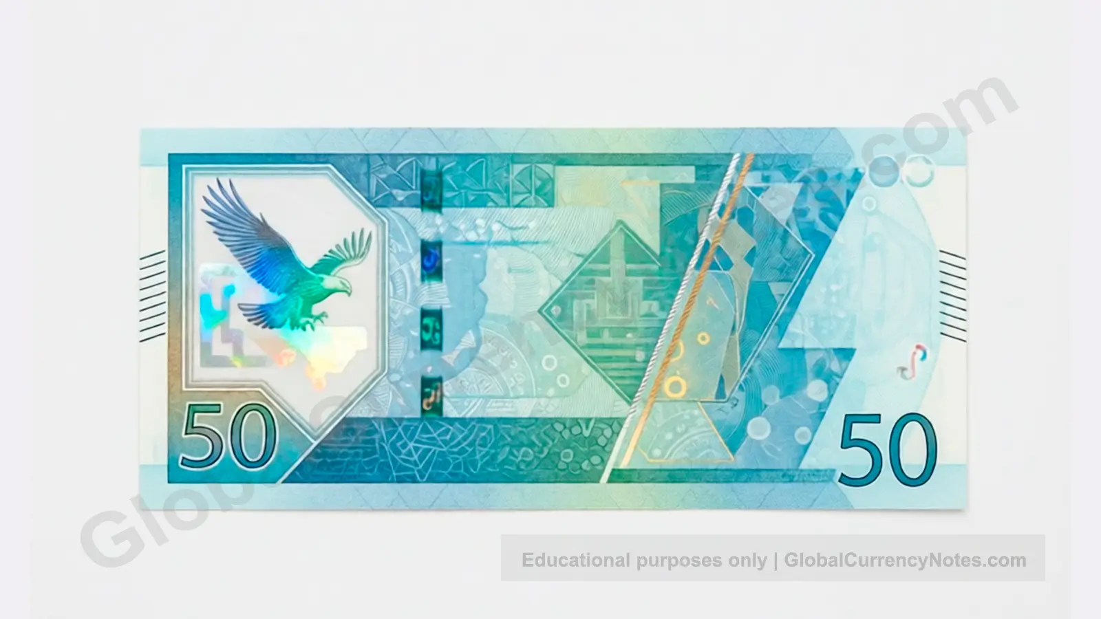 Special edition polymer commemorative banknotes featuring holographic security elements and distinctive artwork