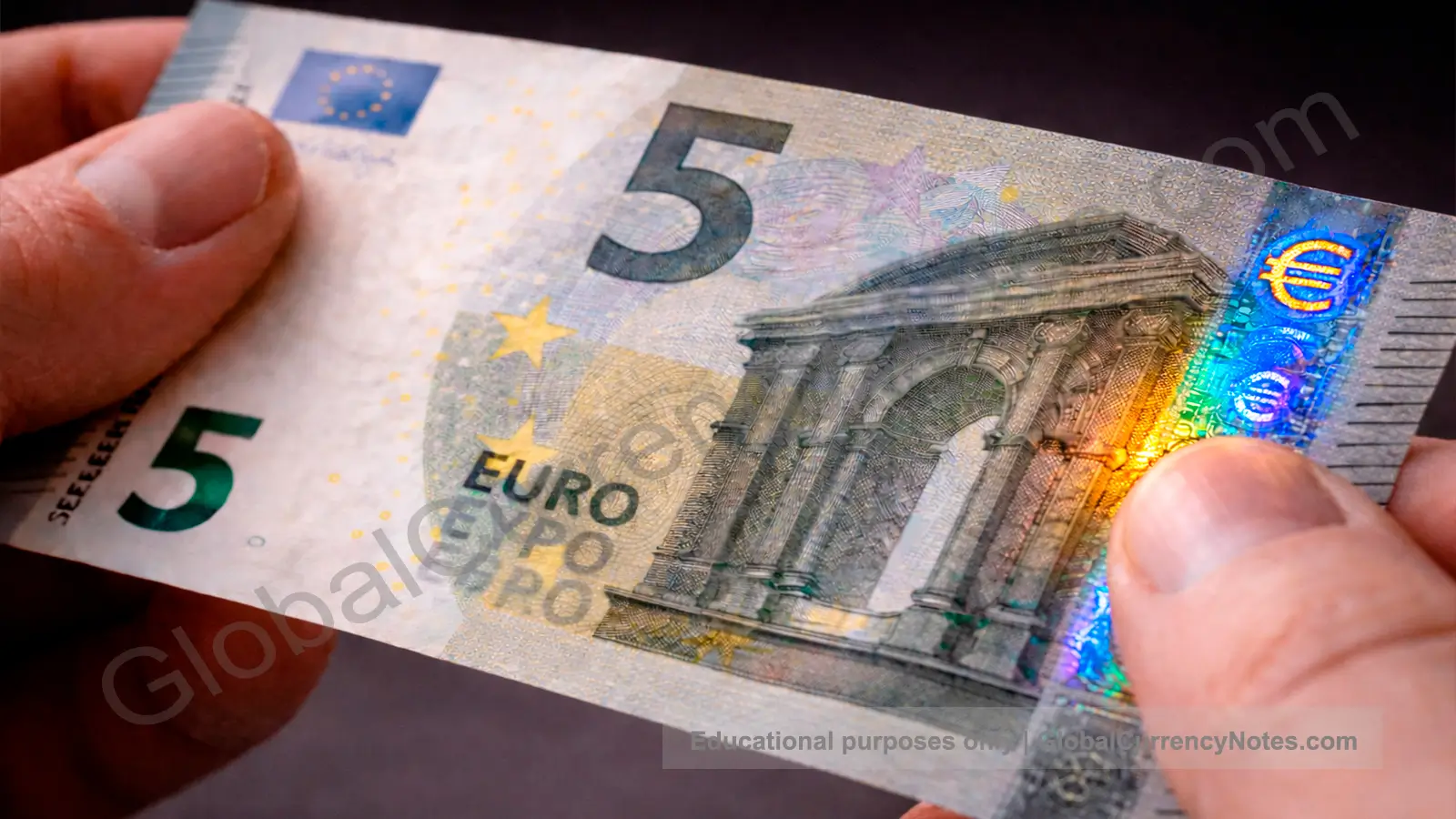 Check a banknote by hand tilting to observe color-shifting ink